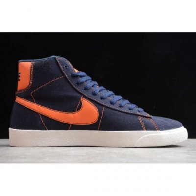 Nike Erkek Mid Qs Hh Koyu Mavi / Turuncu Kaykay Ayakkabı Türkiye - MRF84KGJ